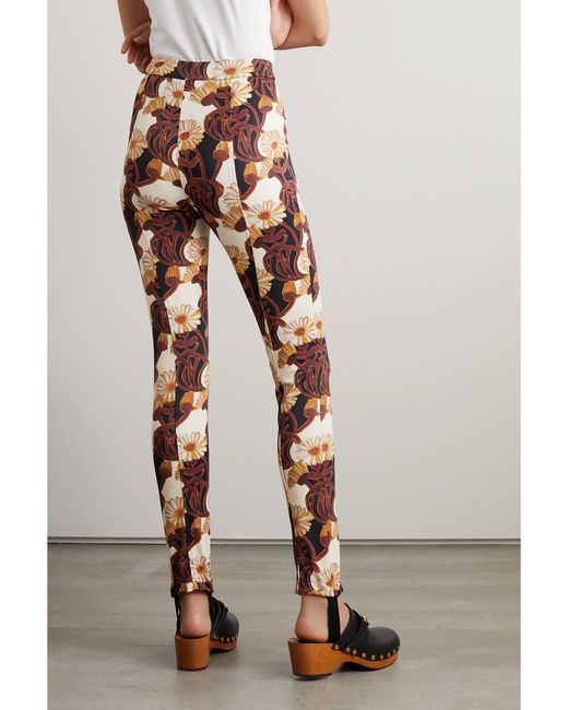 LaDoubleJ Brown Sky Printed Tech-Jersey Leggings
