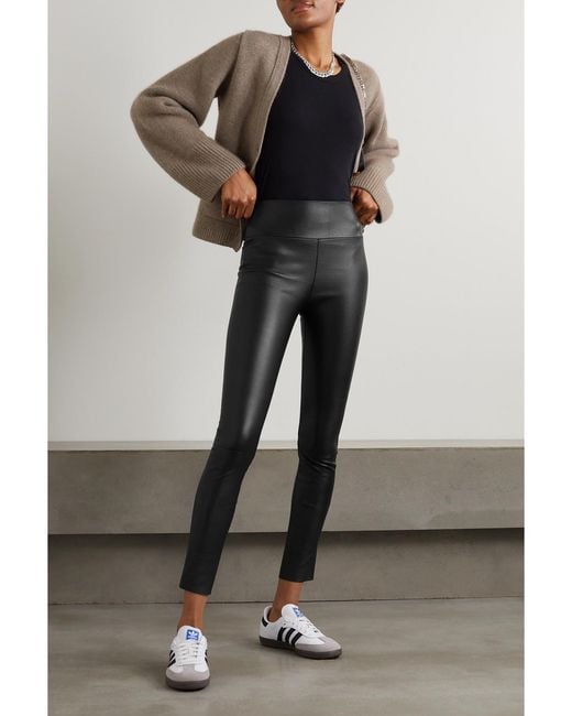 SPRWMN Gray Leather Leggings