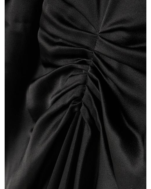 blue satin strapless maxi dress Yanina Strapless Maxi Dress