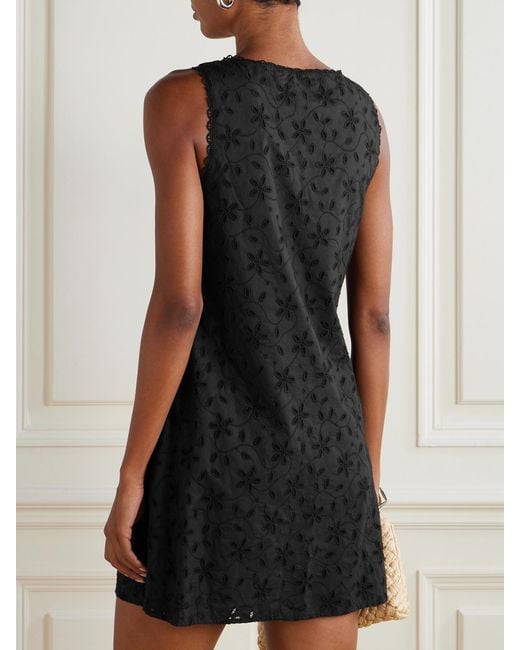 Posse Black Salma Broderie Anglaise Cotton Mini Dress