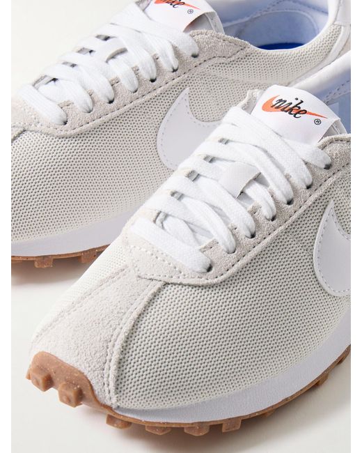 Nike White Ld-1000 Leather And Brushed Suede-Trimmed Mesh Sneakers