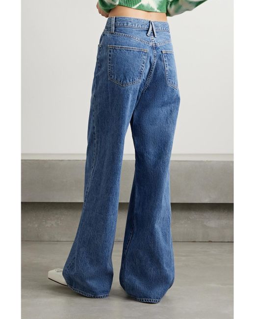 SLVRLAKE Denim Blue Eva High-Rise Wide-Leg Organic Jeans