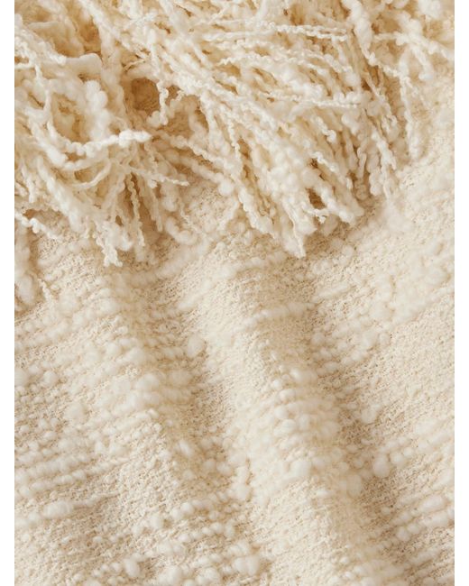 LIBEROWE Natural Soho Fringed Wool-Blend Bouclé-Tweed Mini Dress