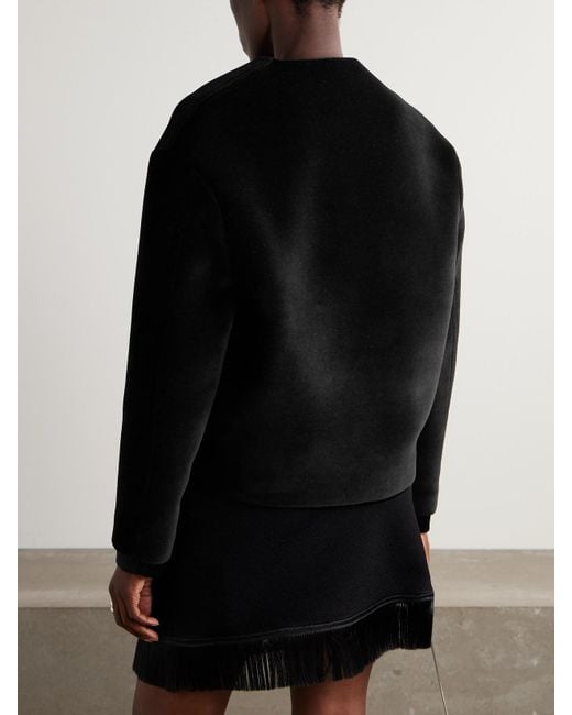 Jil Sander Black Mehrlagige Bluse Aus Samt Und Satin