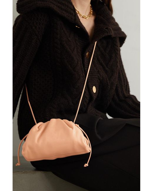 Bottega Veneta Natural Pouch Small Gathered Leather Clutch