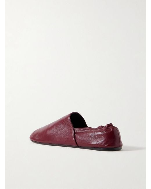 Khaite Red Banks Leather Loafers