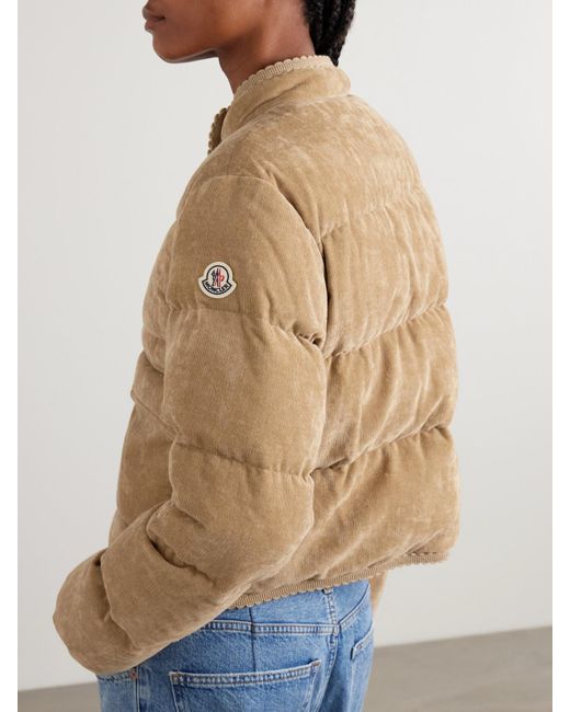 Moncler Natural Essarts Ricrac-Trimmed Quilted Padded Down Corduroy Jacket
