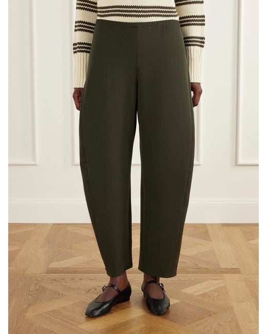 La Ligne Green Colby Recycled-Crepe Barrel-Leg Pants
