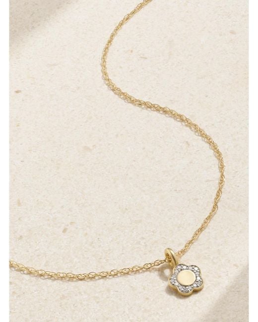 STONE AND STRAND Natural Flora Mini 14-Karat Diamond Necklace
