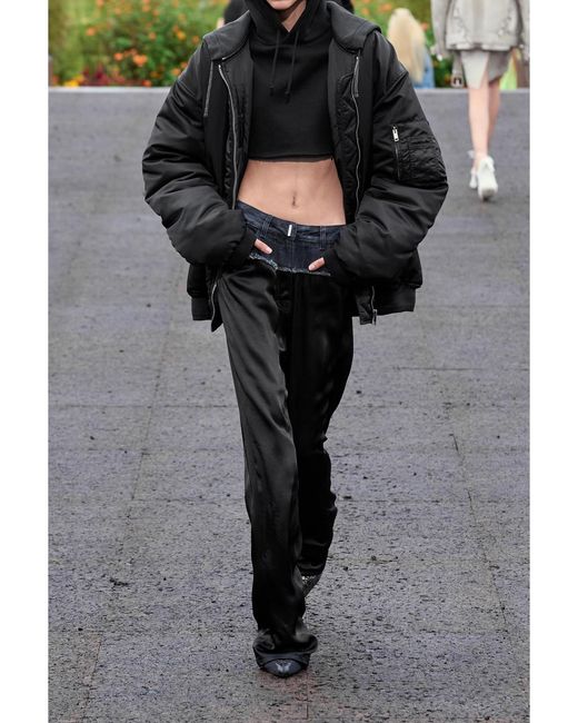Givenchy Black Oversized Hooded Jersey And Shell Bomber Jacket