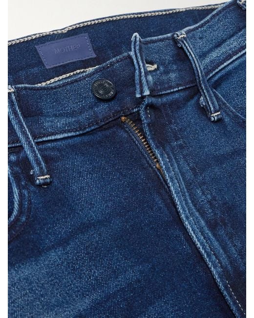 Mother Blue The Hustler Roller Sneak High-Rise Wide-Leg Jeans