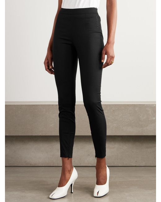 Marni Black Eng Geschnittene Hose Aus Baumwollpopeline Mit Stickerei