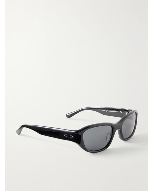 LIE STUDIO Gray Matteo D-Frame Acetate Sunglasses