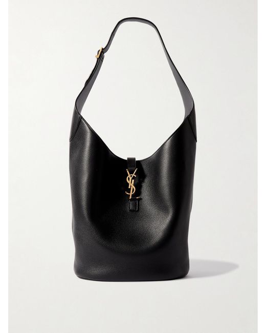 Saint Laurent Black Le 5 À 7 Textured-Leather Tote