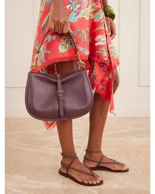 Etro Purple Pony Medium Leather Crossbody Bag