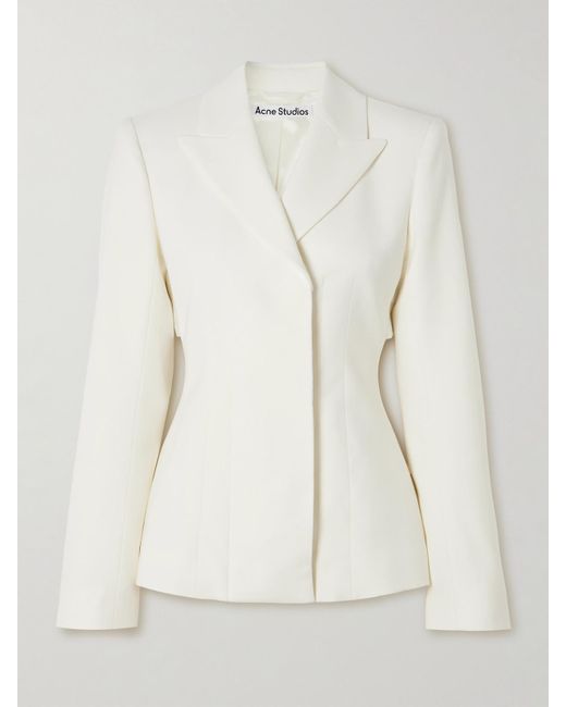 Acne Natural Satin-Trimmed Wool-Blend Twill Blazer