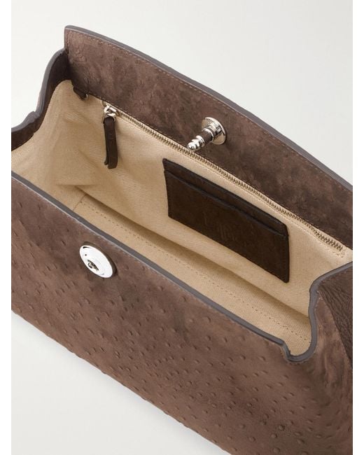 Liffner Brown Pushlock Leather Pouch