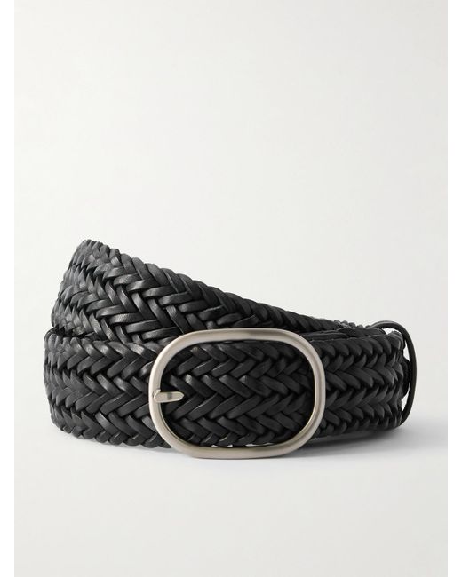 Dragon Diffusion Black Woven Leather Belt