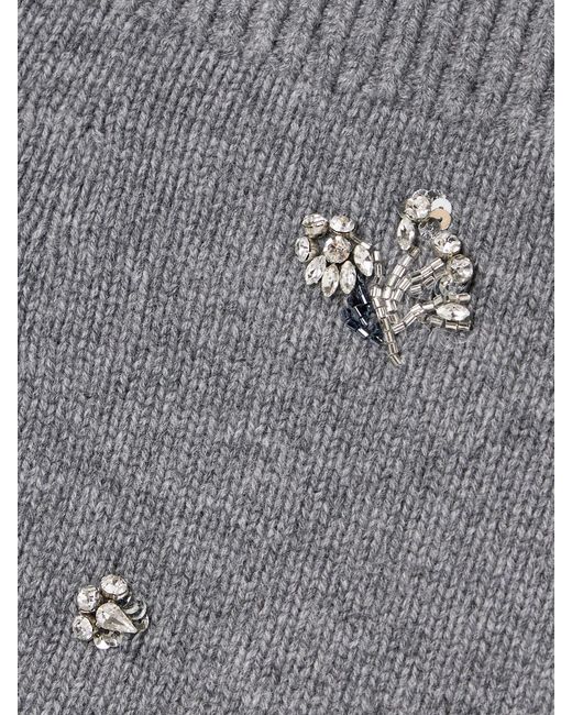 Jonathan Simkhai Gray Georgie Crystal-Embellished Wool And Cashmere-Blend Shorts