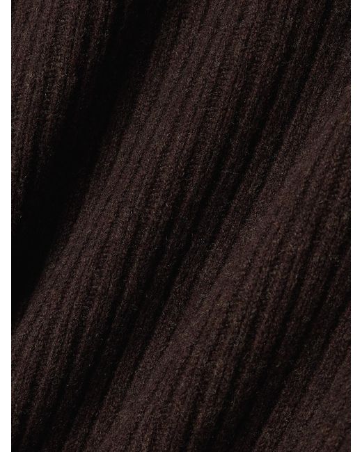 Lemaire Black Ribbed Wool Turtleneck Mini Dress