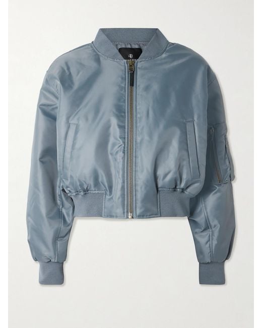 Anine Bing Blue Leon Padded Shell Bomber Jacket