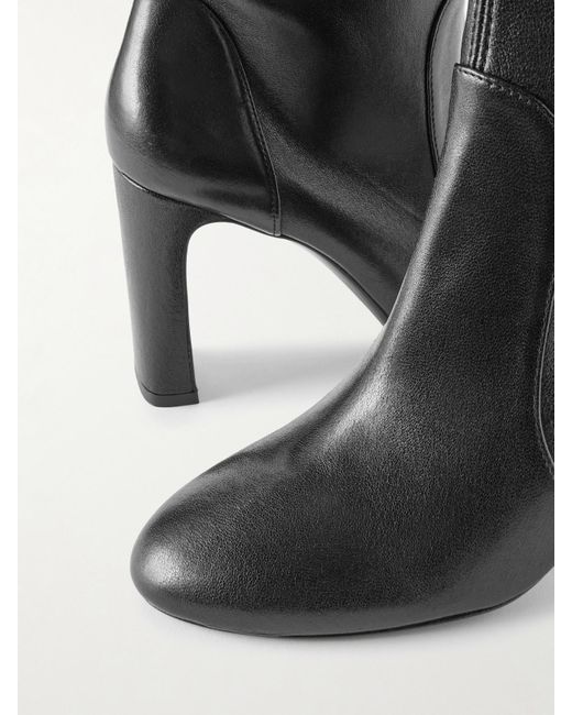 Stuart Weitzman Black Babette Leather Ankle Boots