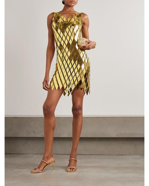 Rabanne Assemblage Chainmail Mini Dress in Metallic | Lyst Rabanne Assemblage Chainmail Mini Dress in Metallic | Lyst