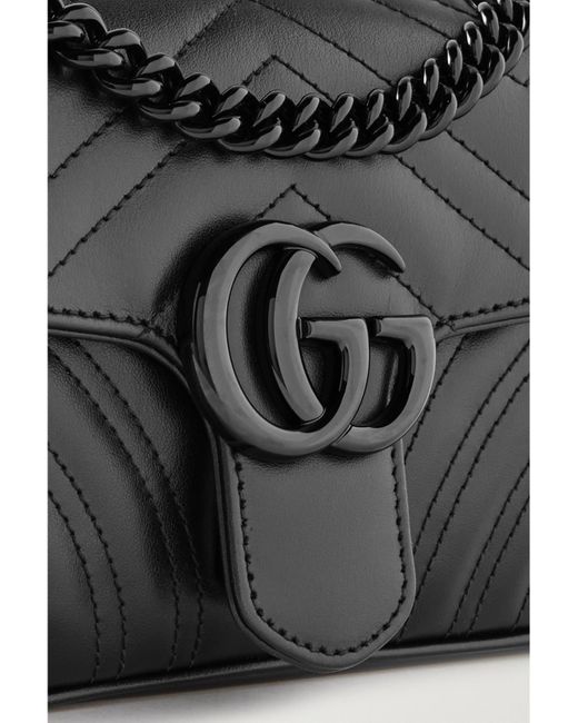 Gucci Black Gg Marmont 2.0 Quilted Leather Shoulder Bag