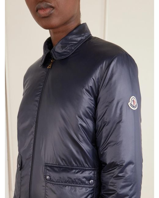 Moncler Blue Lanset Shell Down Jacket