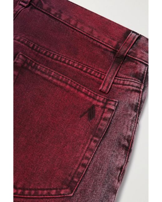 The Attico Red Ashton Cutout Mid-Rise Wide-Leg Jeans