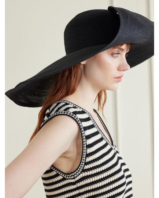 Ralph Lauren Black Hemp-Blend Sunhat