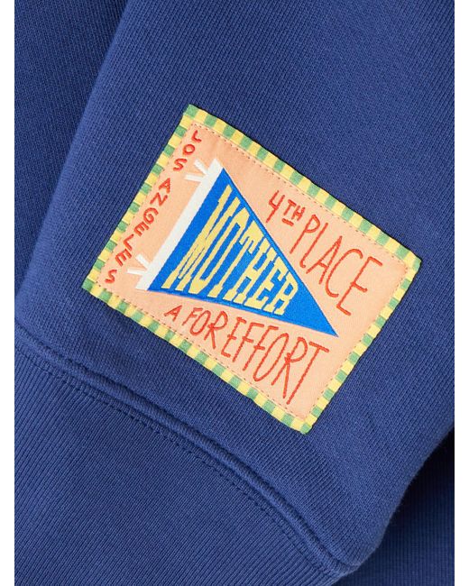 Mother Blue The Drop Square Inset Oversized Striped Cotton-Jersey Sweatshirt