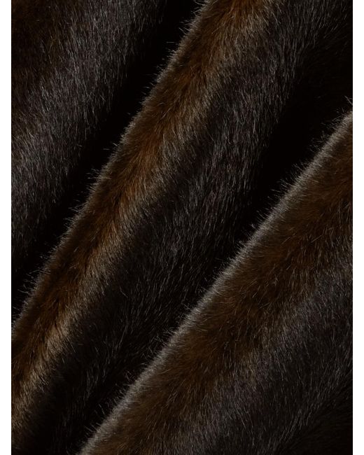 Balenciaga Black Mantel Aus Plüschmaterial Mit Gürtel