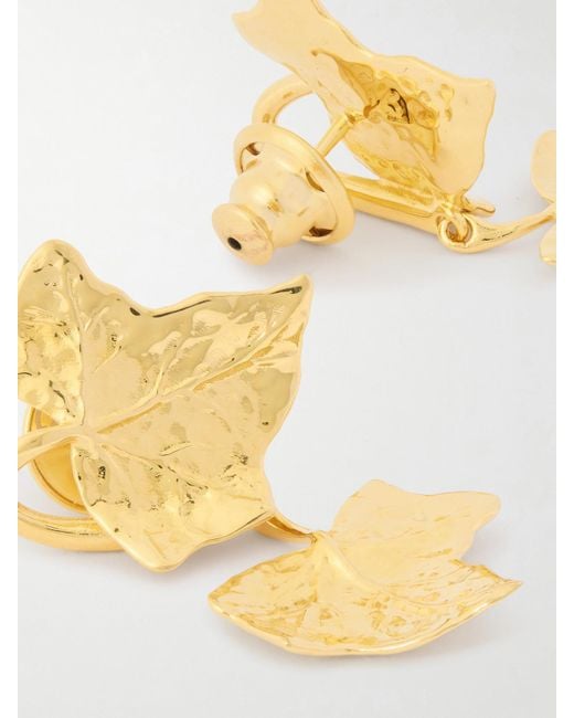 Oscar de la Renta Metallic Vines-Tone Earrings