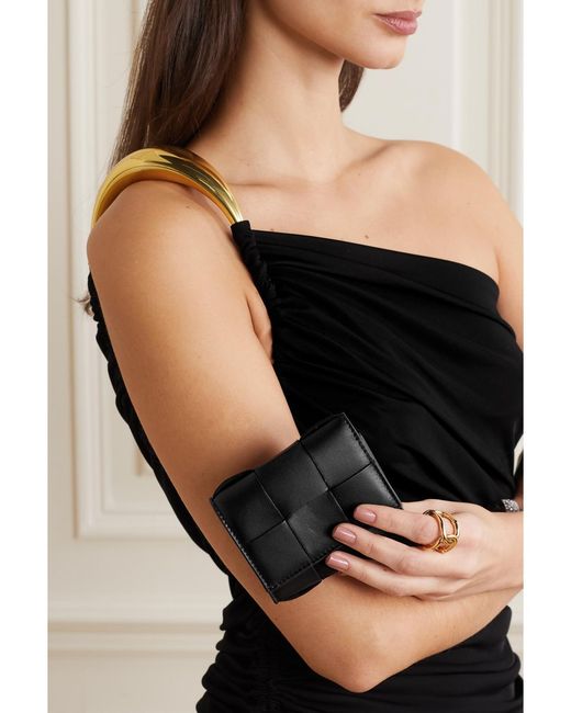 Bottega Veneta Black Intrecciato Leather Wallet