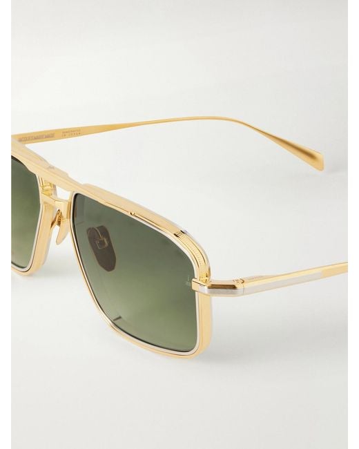 Jacques Marie Mage Green Earl Aviator-Style Titanium Sunglasses