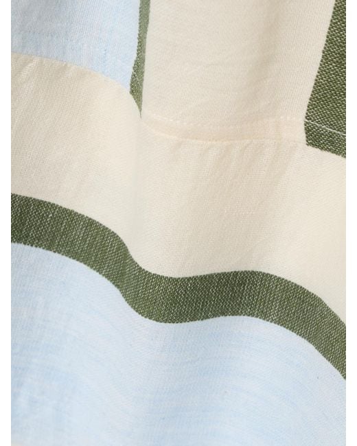 Lemlem Blue Zina Striped Cotton-Blend Mini Dress
