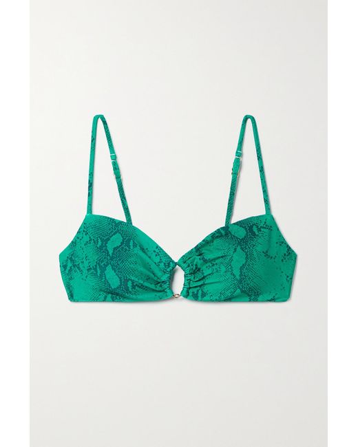 ViX Erin Snake-print Bikini Top in Green | Lyst Canada