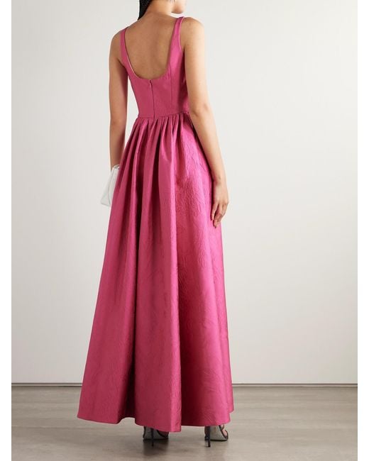 Emilia Wickstead Pink Ninette Pleated Cloqué Gown