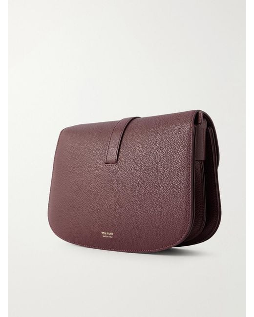 Tom Ford Purple Small Leather Shoulder Bag