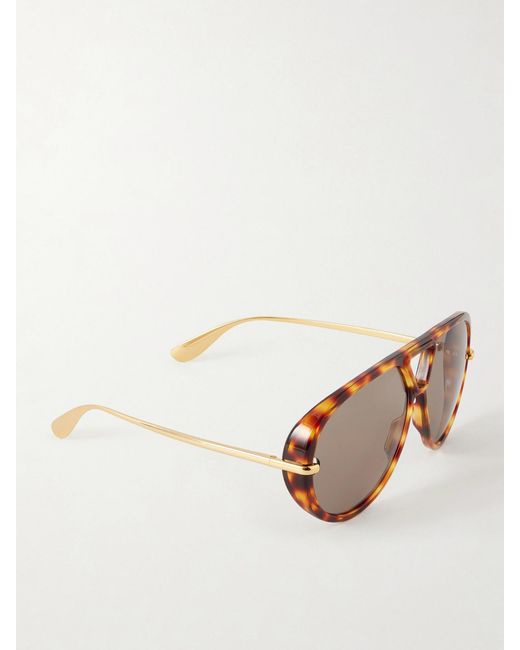 Bottega Veneta Multicolor Drop Aviator-Style Tortoiseshell Acetate Sunglasses
