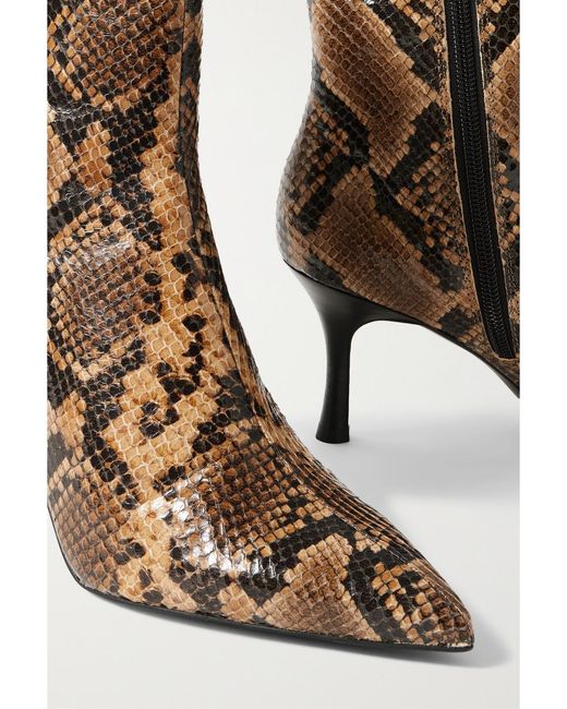 Rag & Bone Brown Brea Snake-Effect Leather Ankle Boots