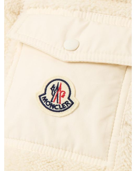 Moncler Natural Shell-Trimmed Quilted Cotton-Fleece Down Jacket