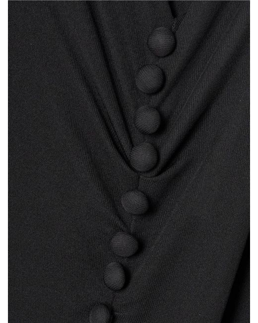 Isabel Marant Black Nejma Asymmetric Gathered Stretch-Jersey Midi Dress