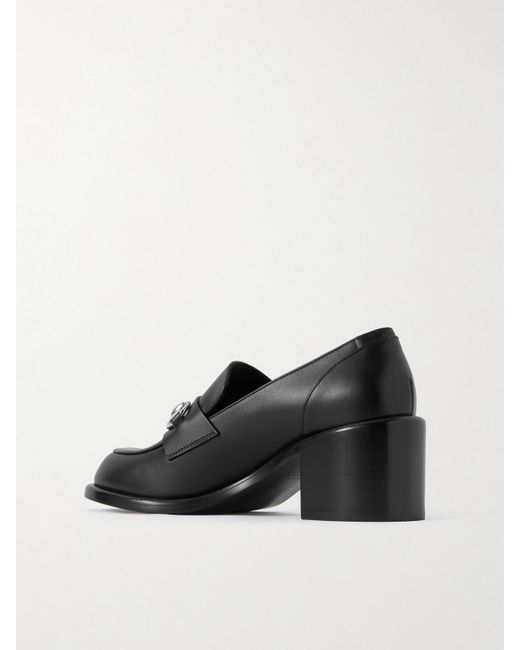 Gucci Black Savoy Pumps Aus Leder Mit Horsebit-Detail