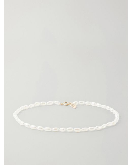 Loren Stewart Natural Freshwater Rice Pearl 14Kt Anklet