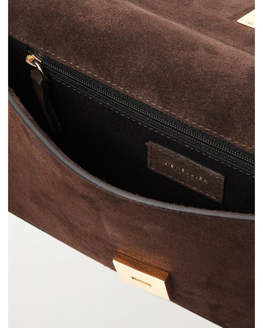 DeMellier London Brown The Vancouver Clutch Aus Veloursleder