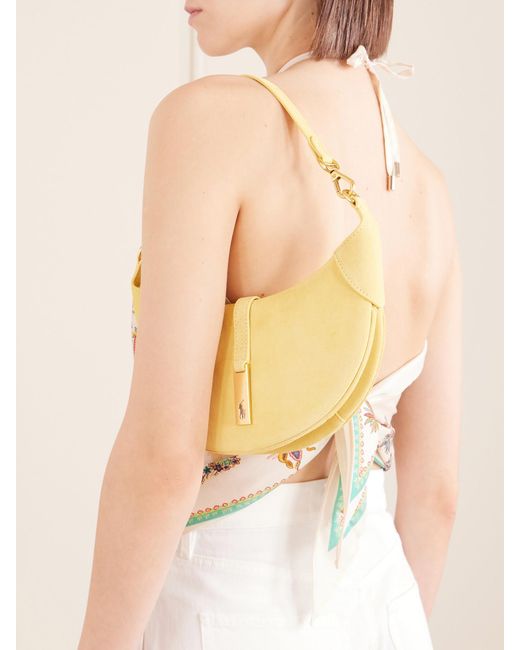 Polo Ralph Lauren Yellow Polo Id Mini Suede Shoulder Bag
