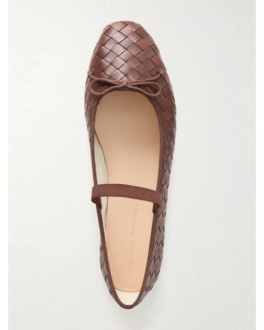 Loeffler Randall Brown Leonie Woven Leather Ballet Flats