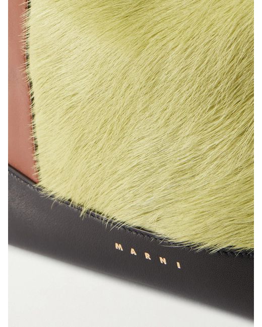 Marni Multicolor Pod 2.0 Leather And Calf Hair Shoulder Bag